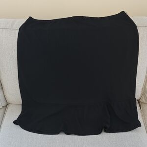 New York & Company Black A-Line Ruffle-Hem Skirt